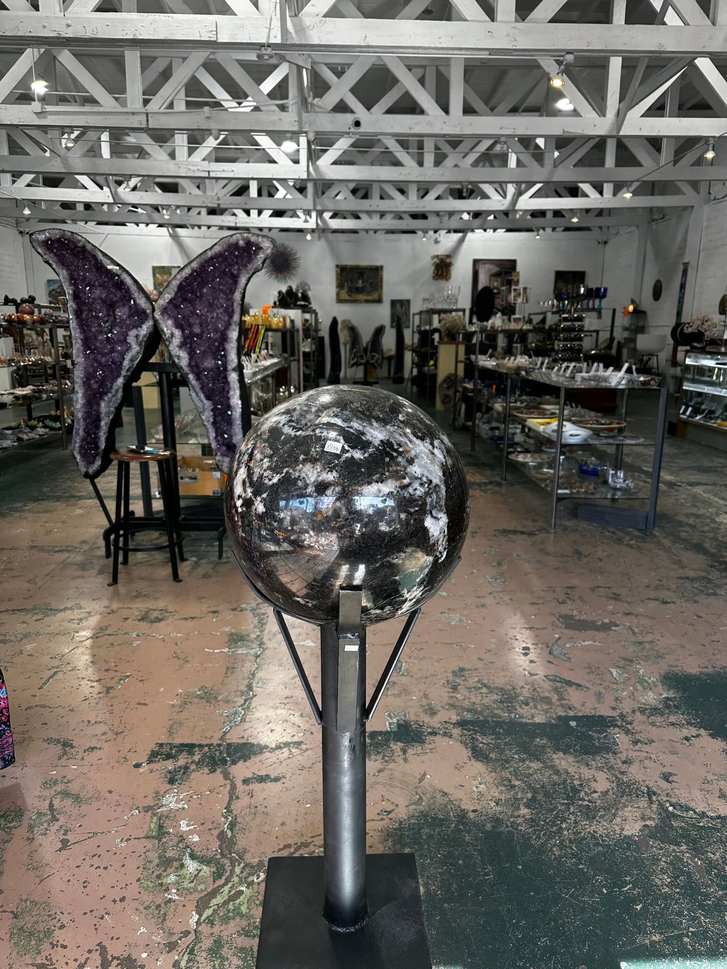 Quartz & Black Tourmaline Sphere