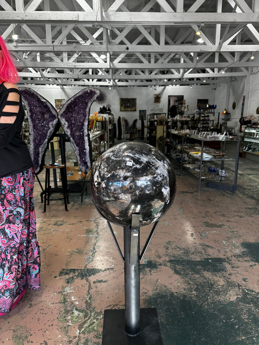 Quartz & Black Tourmaline Sphere